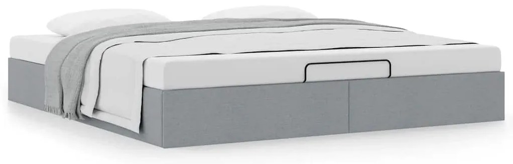 Estrutura de cama otomana sem colchão 160x200 cm cinzento-claro
