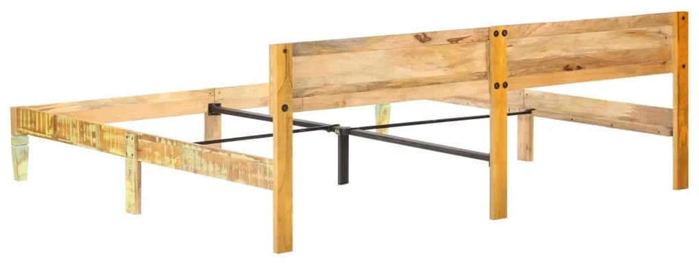 Estrutura de cama madeira recuperada maciça 200x200 cm