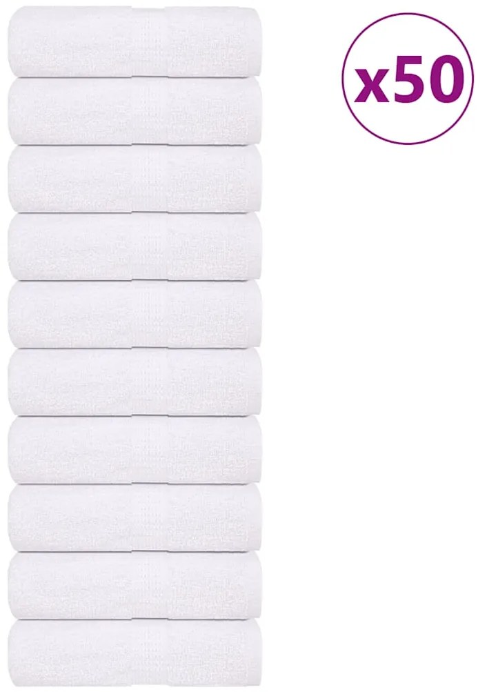 vidaXL Panos 50 pcs 15x21 cm 360 gsm 100% algodão branco
