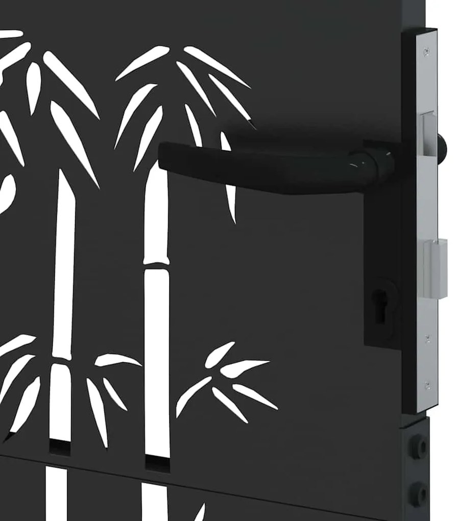 Portão de Jardim Preto 105 x 175 cm Aço com Revestimento em Pó