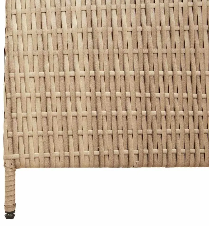 Divisor de Ambiente 4 Painéis Dobrável Bege 196x180 cm Polyrattan