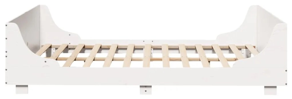 Cama sem colchão 140x200 cm madeira de pinho maciça branco