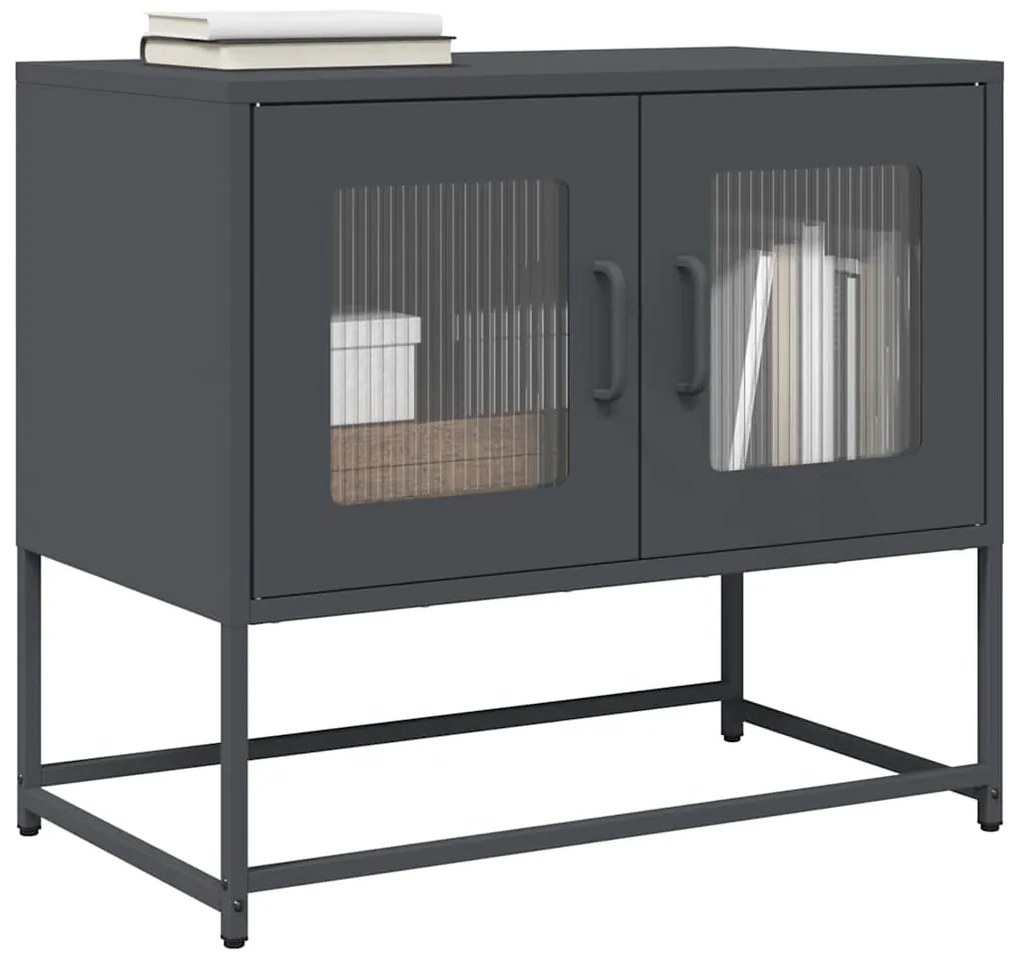 Móvel de TV 68x39x60,5 cm aço laminado a frio antracite