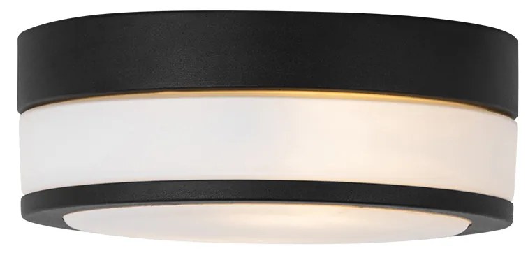 Candeeiro de teto exterior moderno preto 23 cm IP44 - Flavi