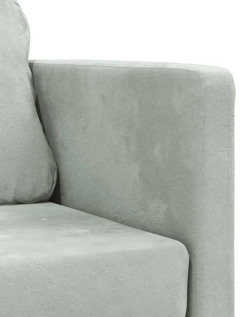 Sofá-cama sem pés 122x204x55 cm veludo cinzento-claro