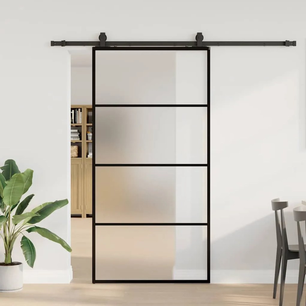 Porta desliz. c/ conj. ferragens 102,5x205cm vidro ESG preto