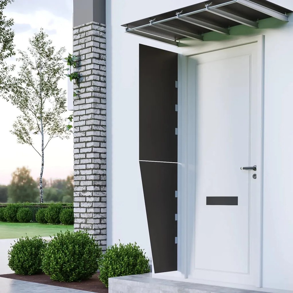 Toldos de porta 2 pcs vidro temperado preto