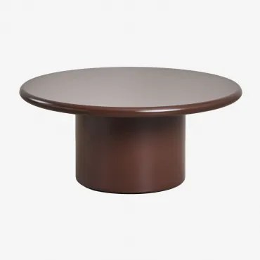 Mesa De Centro Redonda De Mdf (ø80 Cm) Rodeo Castanho Café - Sklum