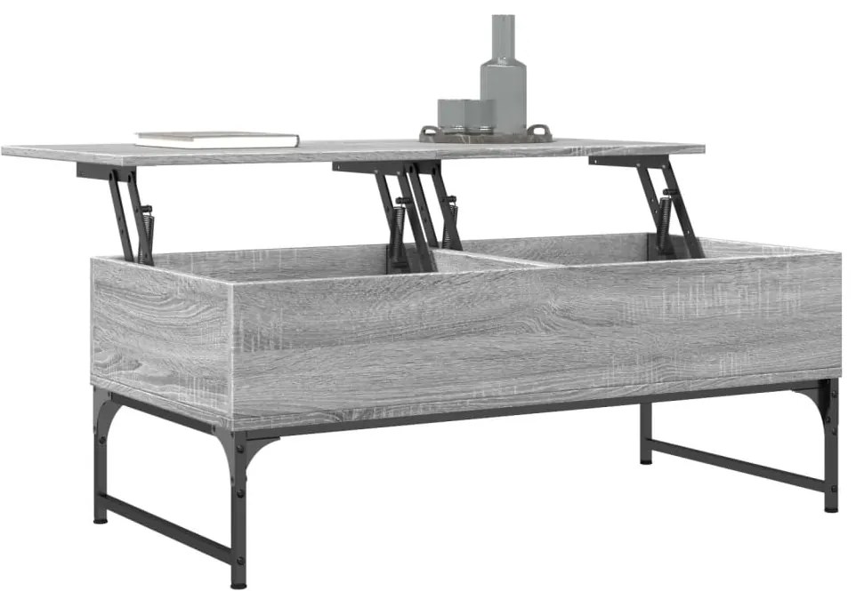 Mesa de centro 100x50x40cm deriv. madeira/metal cinzento sonoma