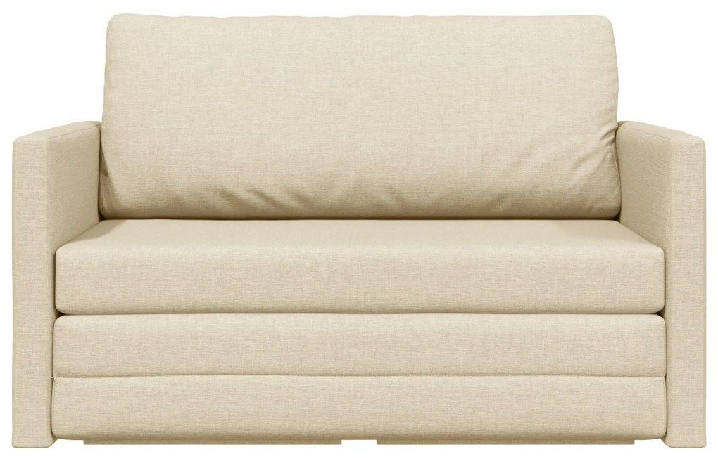 Sofá-Cama 2 em 1 Creme 124x71x78 cm Tecido