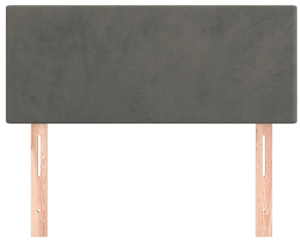 Cabeceira de cama veludo 90x5x78/88 cm cinzento-escuro