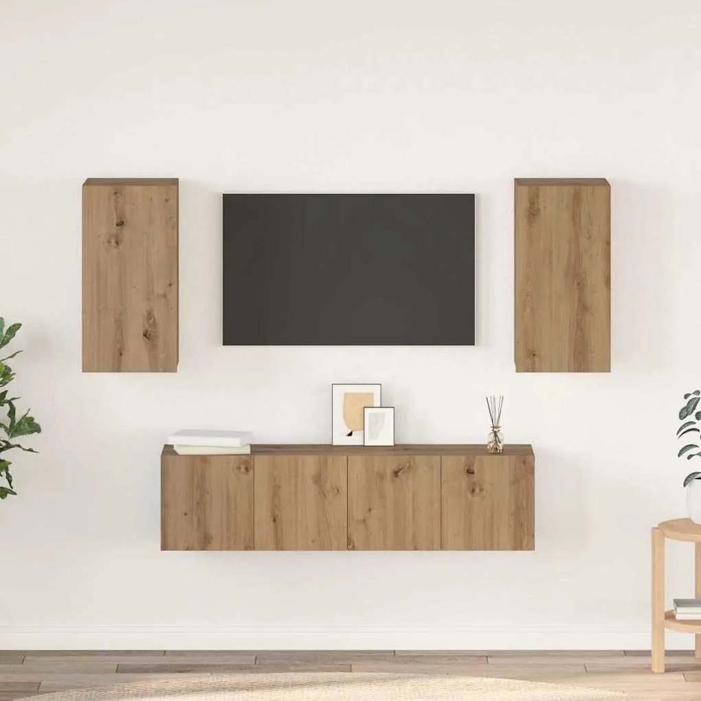 vidaXL Conjunto de móvel de TV 4 pcs carvalho artisiano