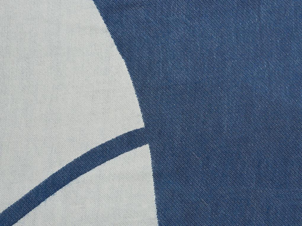 Manta azul e branca 130 x 170 cm HAPREK Beliani