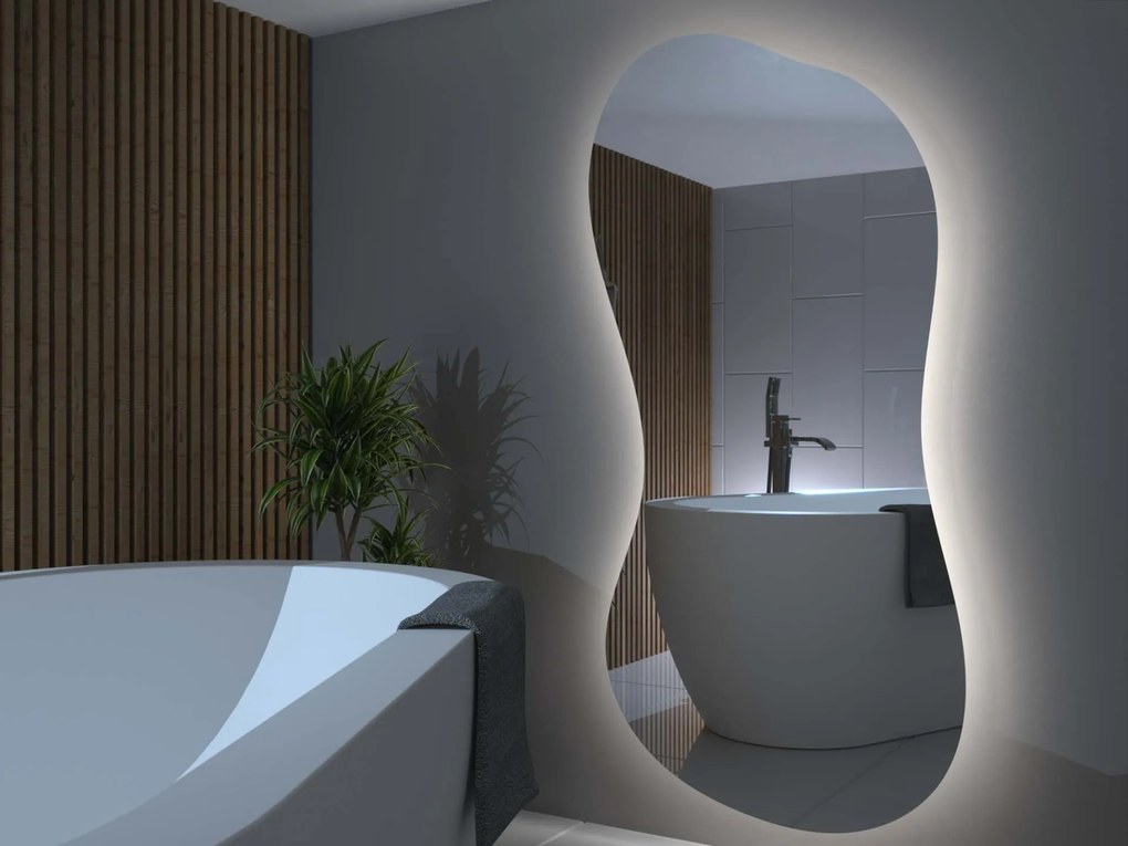 Espelho LED orgânico com iluminação A21