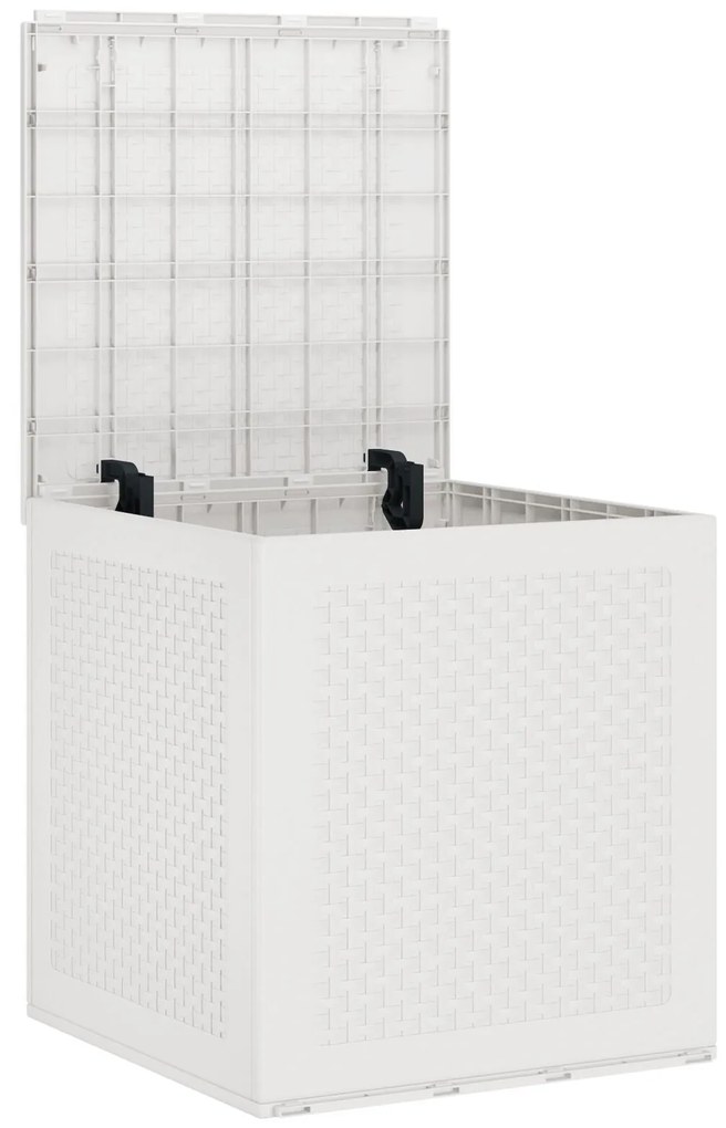 Baú de Armazenamento Exterior Branco 55x53x57 cm PP