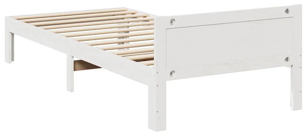 Cama sem colchão 90x200 cm madeira de pinho maciça branco