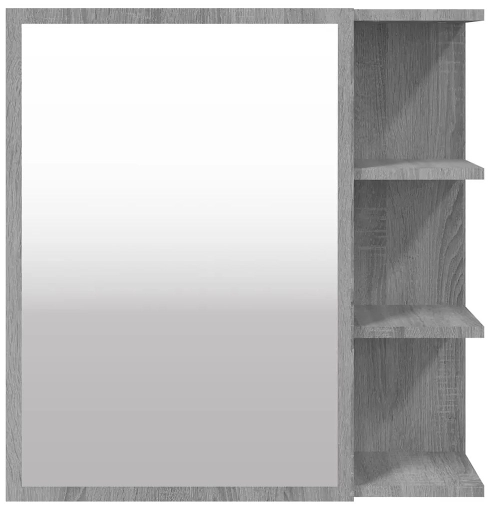 Armário espelhado 62,5x20,5x64 cm derivados madeira cinza