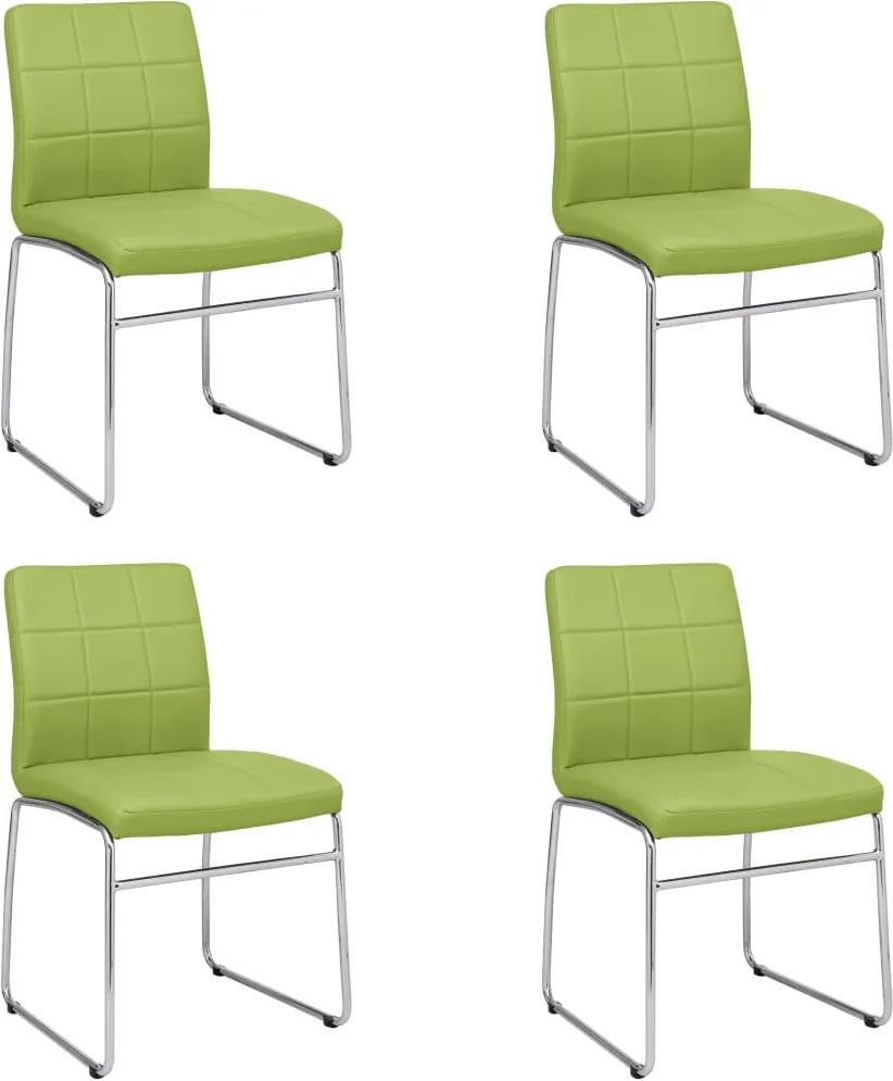 Cadeiras de jantar 4 pcs couro artificial verde