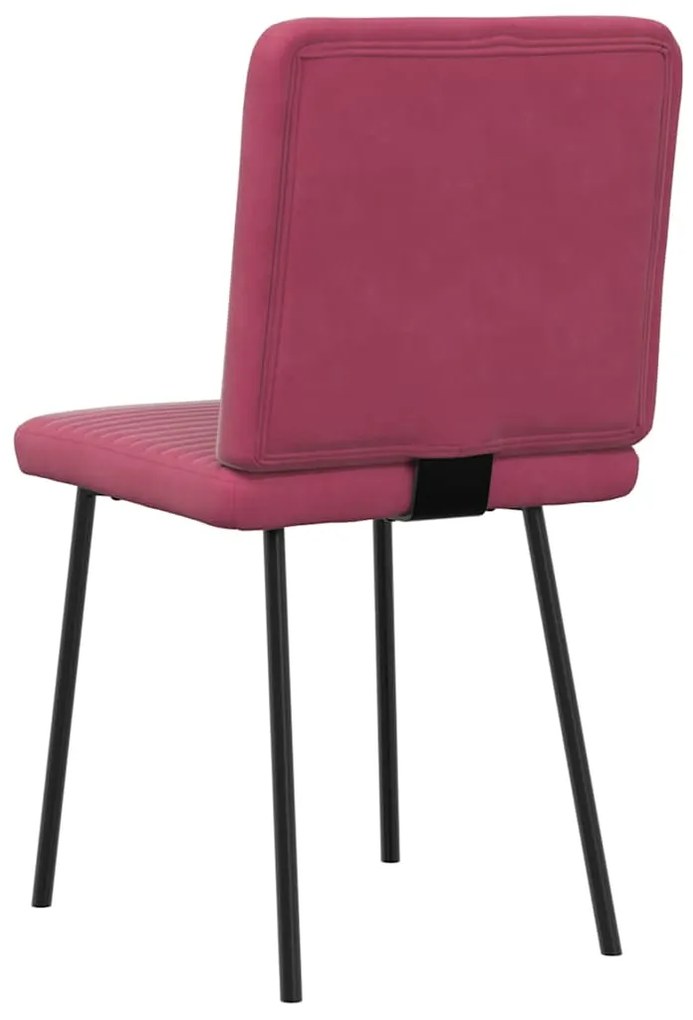 Cadeiras de jantar 2 pcs veludo vermelho tinto