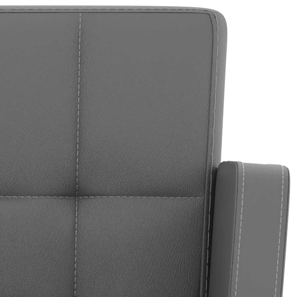 Bancos de bar 2 pcs couro artificial cinzento