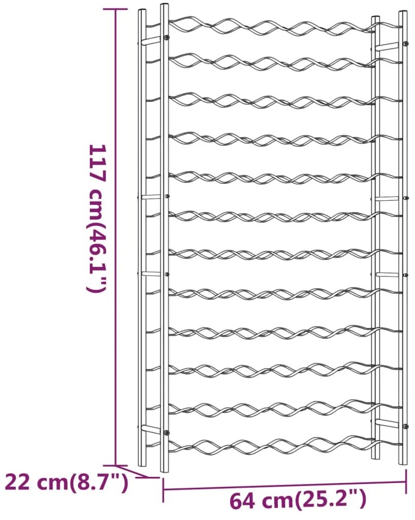 Garrafeira para 72 garrafas metal branco