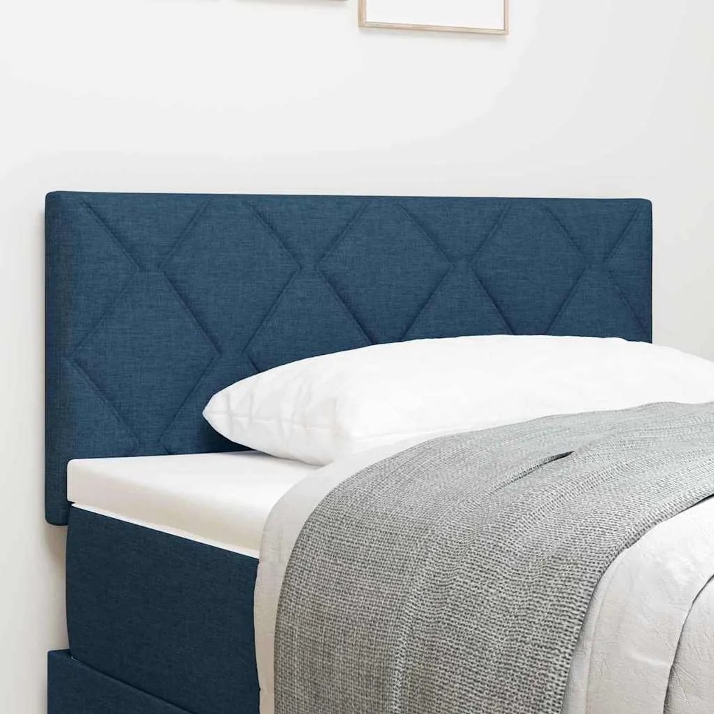vidaXL Cabeceira com Design de Blocos de Diamante Azul 90 cm em Tecido