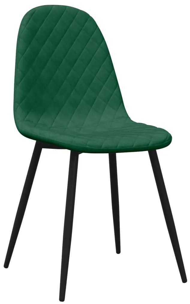 Cadeiras de jantar 4 pcs veludo verde-escuro