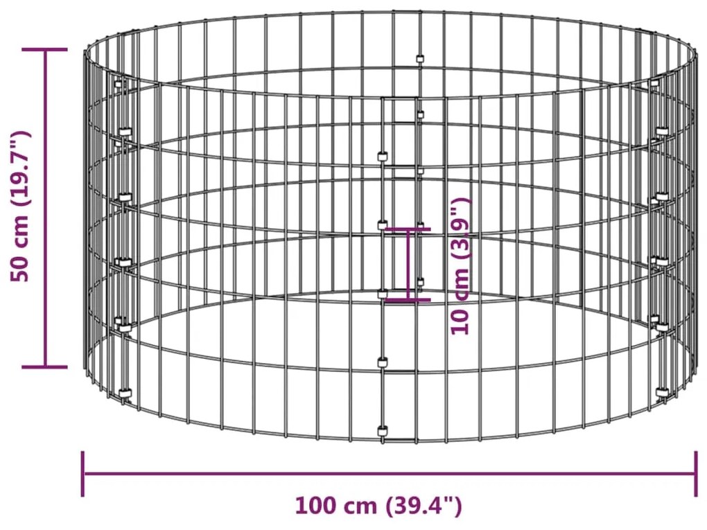 Compostor de jardim Ø100x50 cm aço galvanizado