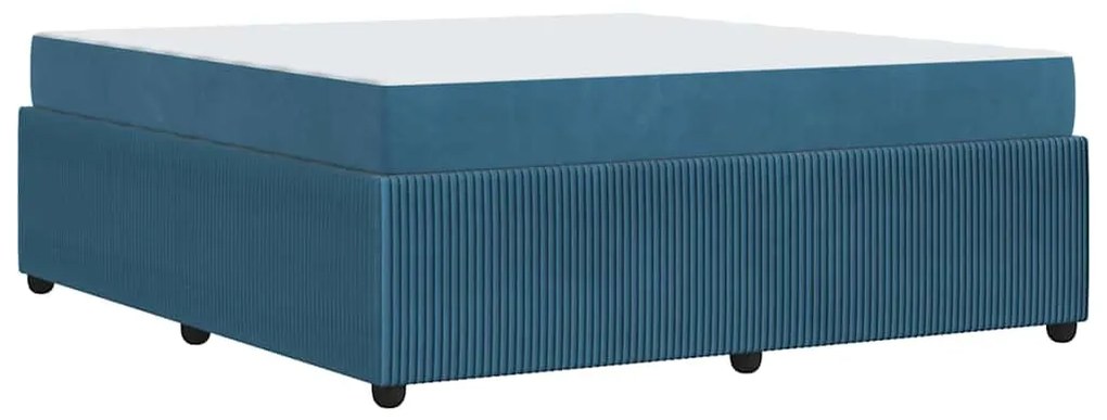 Estrutura de cama com colchão Outros Azul 180 x 200 cm Veludo