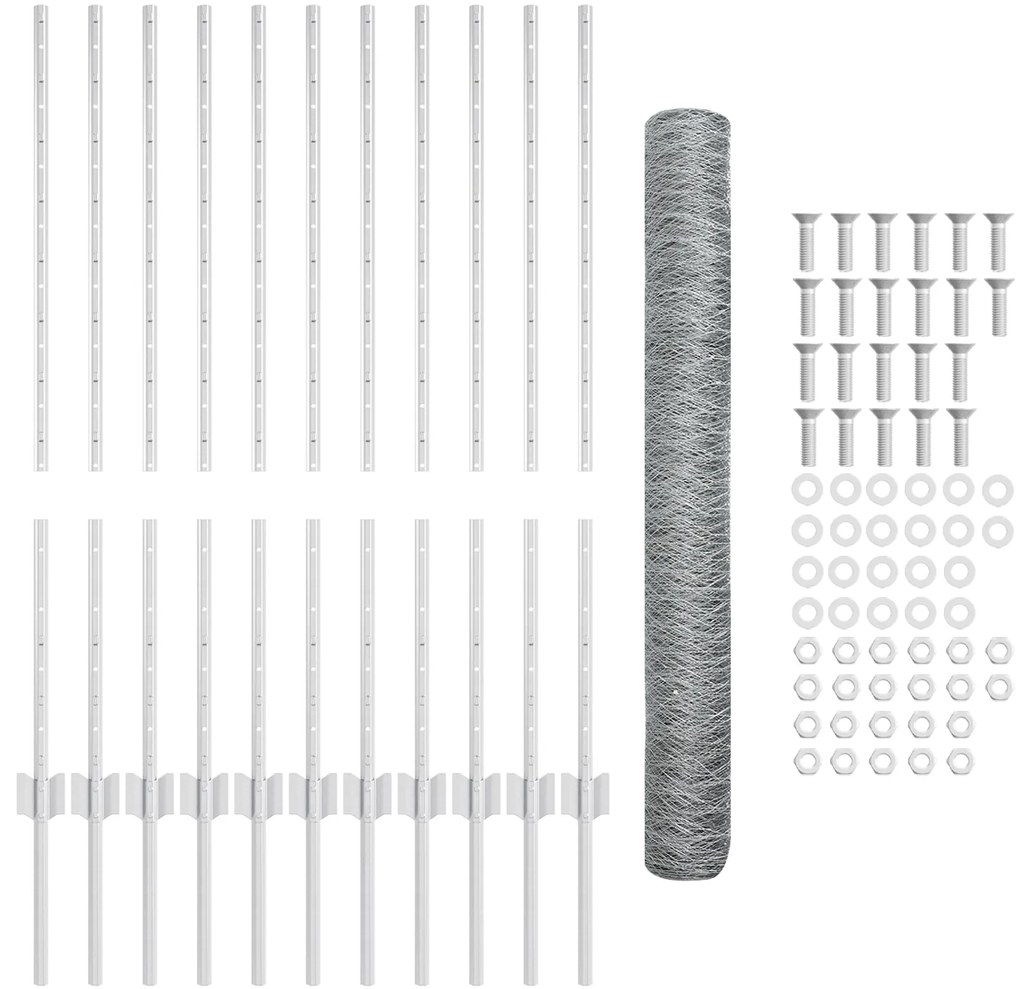 Conjunto de Cerca de Jardim Hexagonal Conjunto de 2 Aço galvanizado
