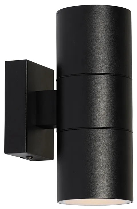 Candeeiro de parede exterior moderno preto 2-luzes AR70 IP44 - Duo