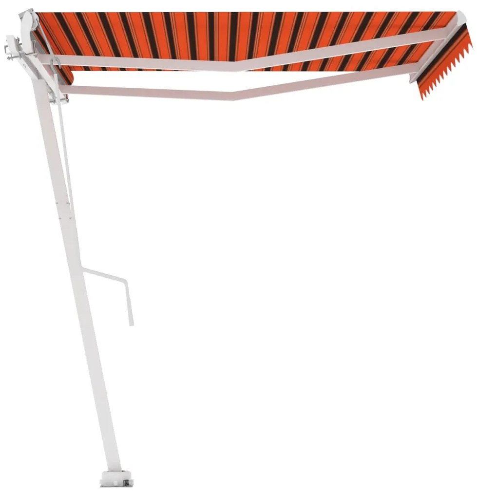Toldo automático independente 300x250 cm laranja e castanho
