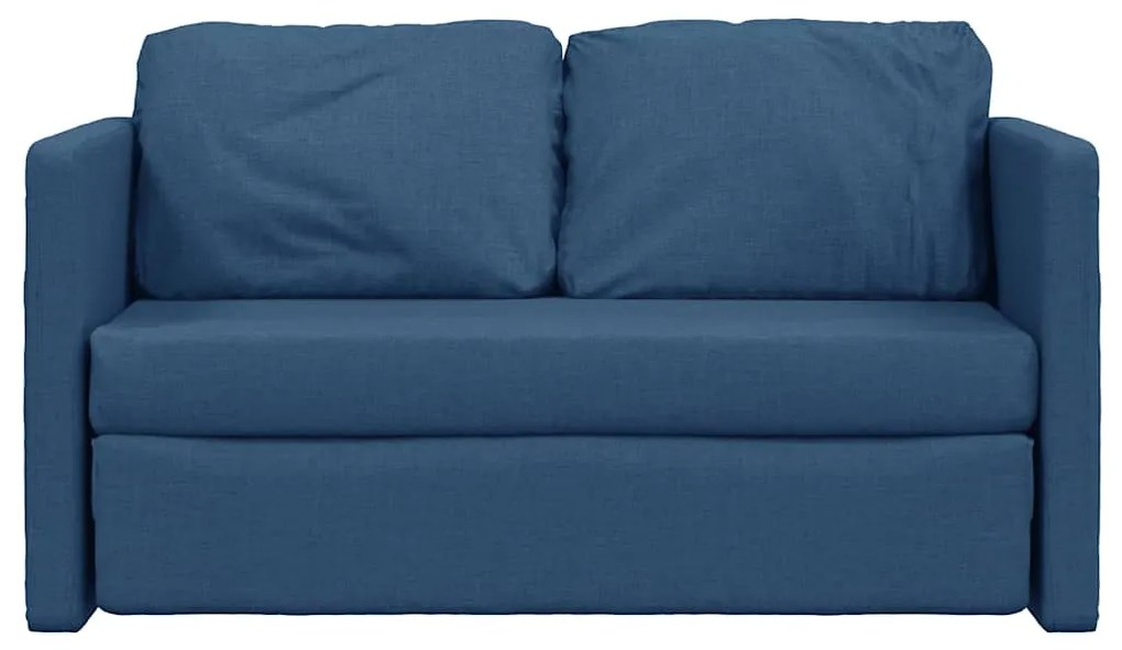 Sofá-cama sem pés 112x174x55 cm tecido azul
