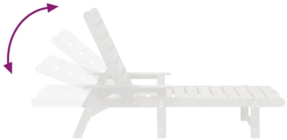Espreguiçadeiras 2 pcs Branca 162x53x98.5 cm HDPE