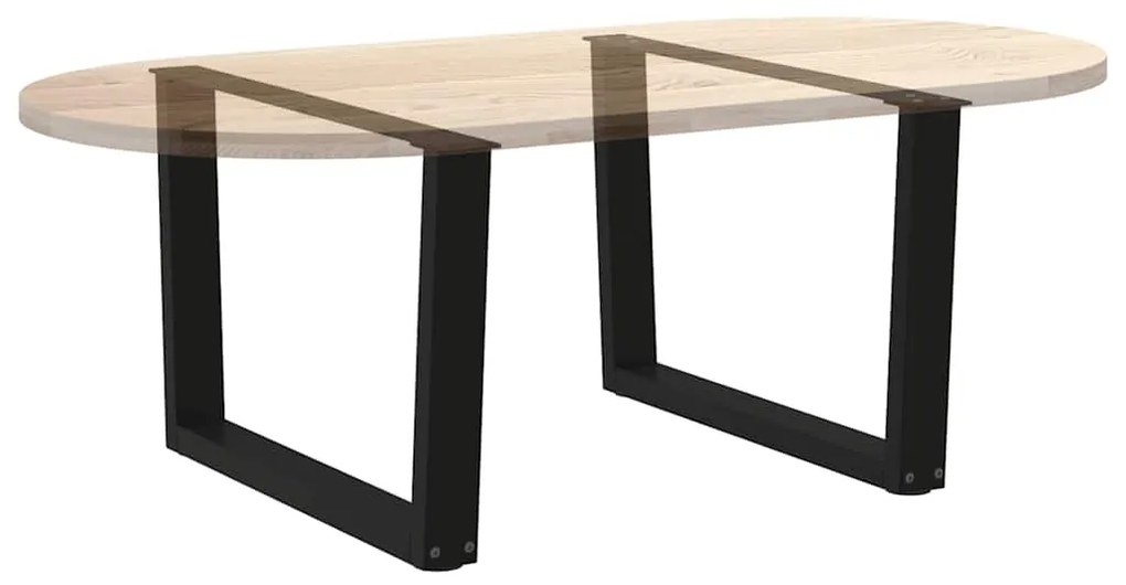 Pés para mesa de centro em V 2 peças preto 70x(42-43,3) cm aço