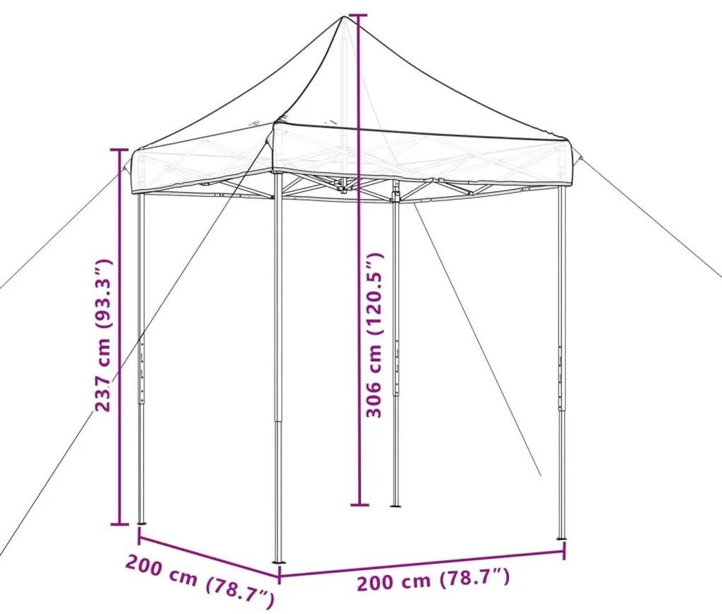 Tenda para festas pop-up dobrável 200x200x306 verde