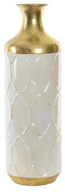 Vaso DKD Home Decor Branco Metal Glam (16.5 x 16.5 x 52.5 cm)