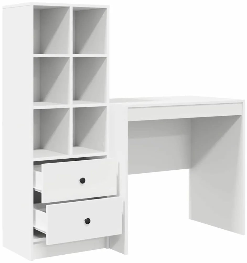 Mesa vidaXL Com Armazenamento Branca Madeira Industrializada