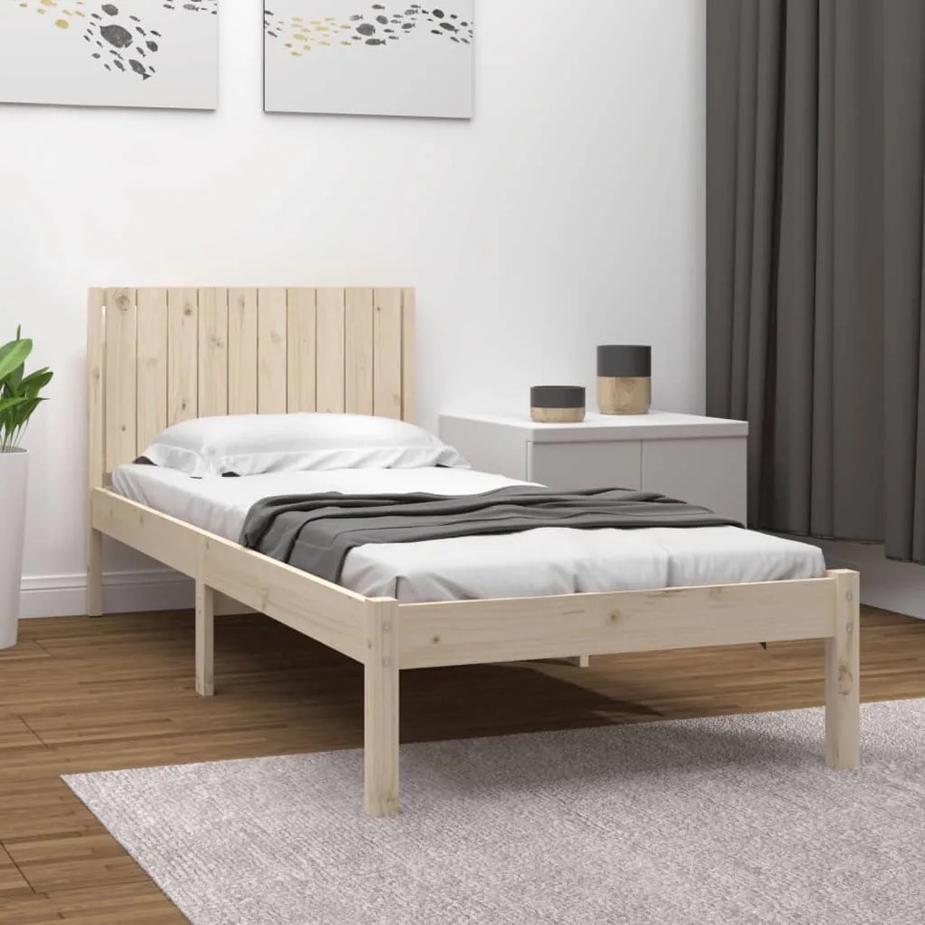 vidaXL Cama sem colchão 100x200 cm madeira de pinho maciça