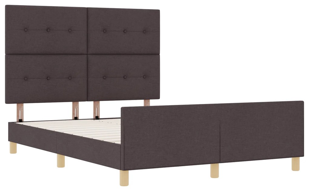 Cama vidaXL Marrom Escuro 160x200 cm em Tecido