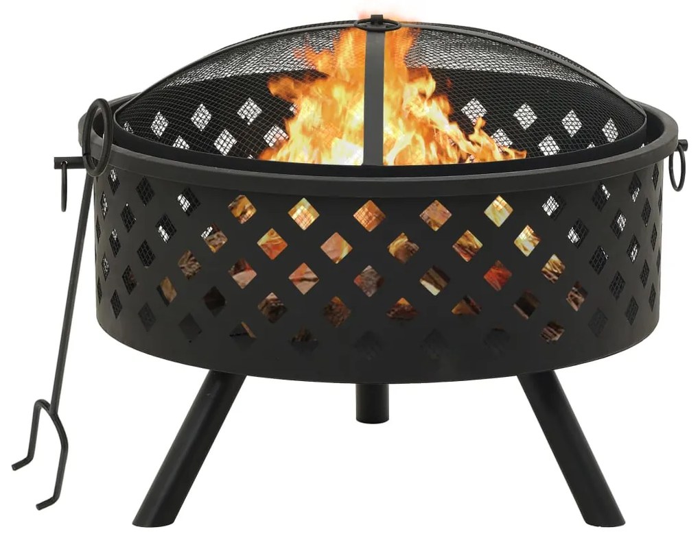 311890 vidaXL Braseira com atiçador 68 cm XXL aço