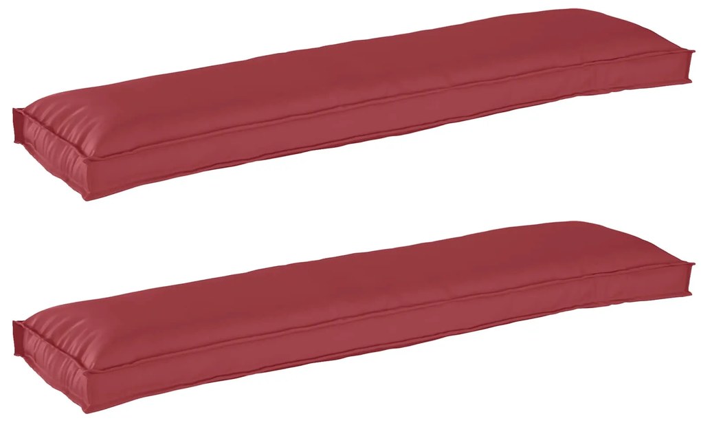 vidaXL Conjunto de Almofadas para Palete 2 pcs Vinho Vermelho