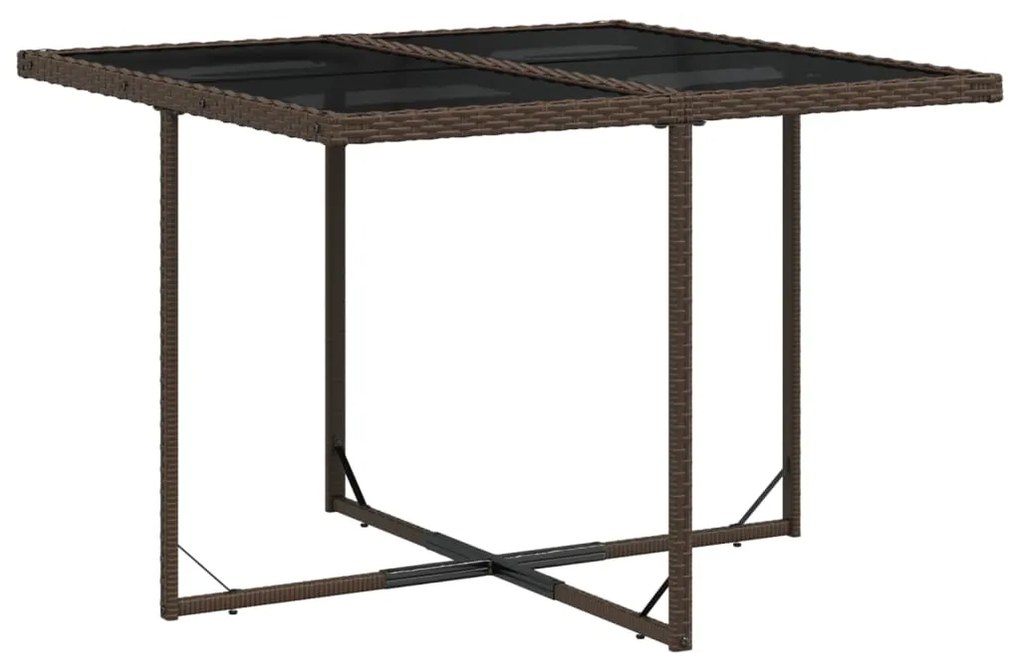 9 pcs conjunto jantar p/ jardim c/ almofadões vime PE castanho