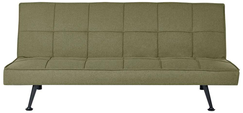 Sofá-cama de 3 lugares em tecido verde-oliva HASLE Beliani