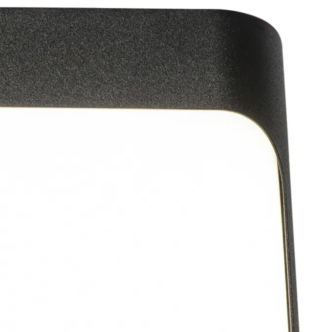 Candeeiro de parede preto com LED IP44 com sensor de movimento - Khuvan Moderno