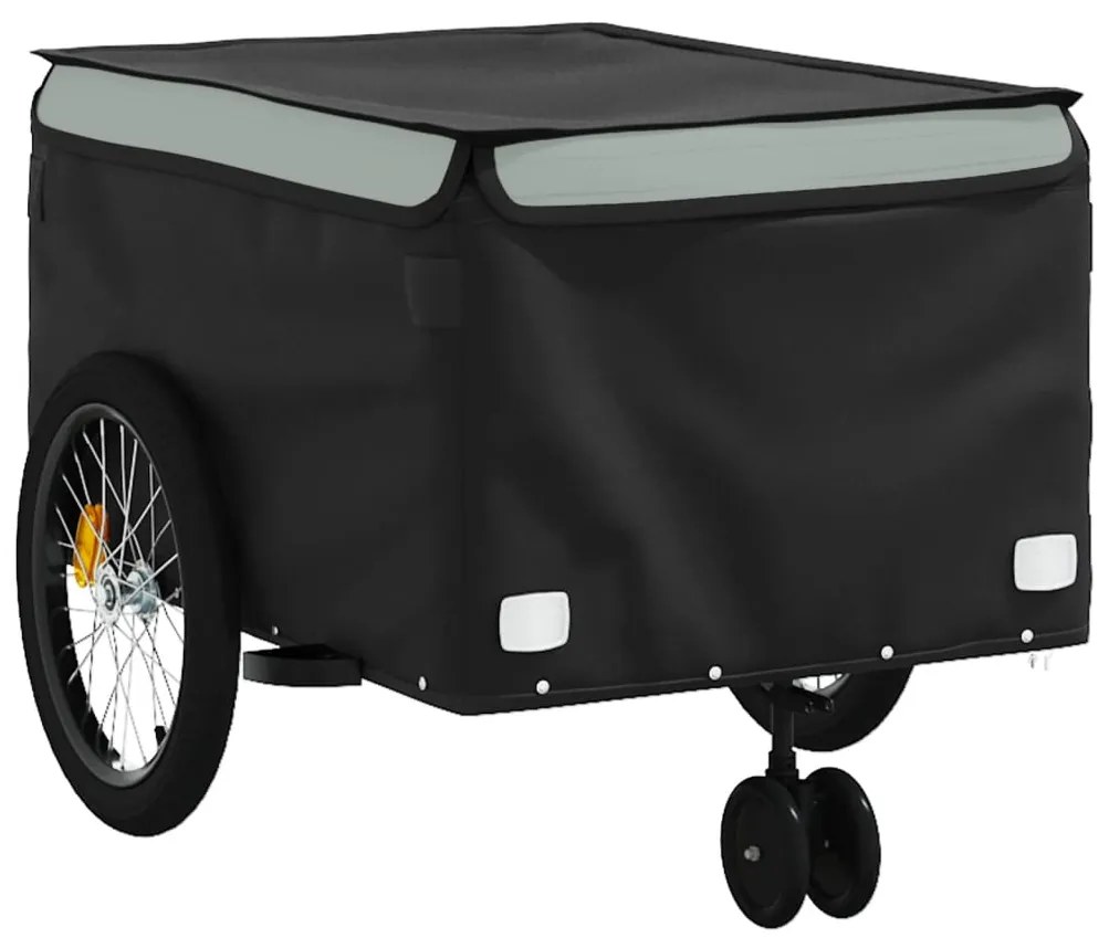 Reboque para bicicleta 45 kg ferro preto e cinza