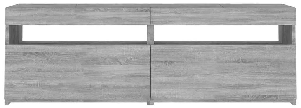 Móvel de TV com luzes LED 120x35x40 cm cinzento sonoma