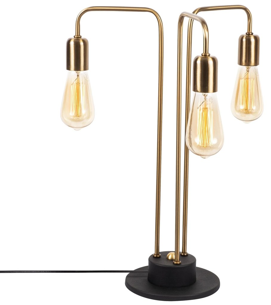 Candeeiro de Mesa Mum – Ouro e Preto – 40 x 40 cm, Altura 51 cm