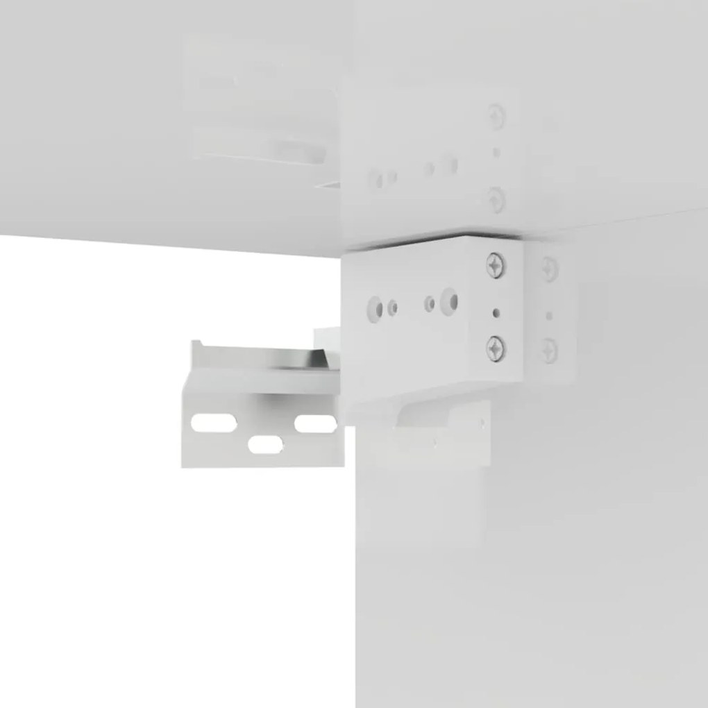 Móvel de TV 100x30x30 cm derivados de madeira branco brilhante