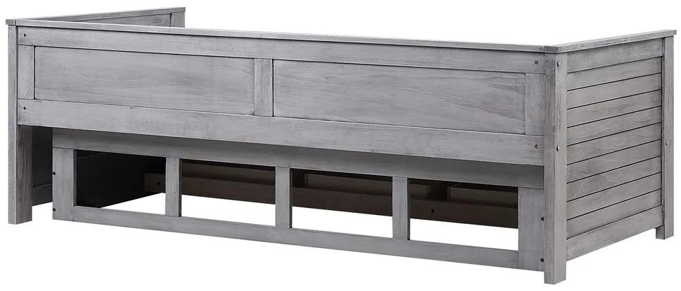 Cama dupla com arrumação em madeira cinzenta 90/180 x 200 cm CAHORS Beliani